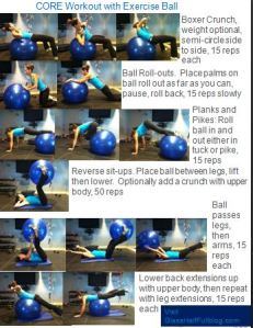 Core workout with ball